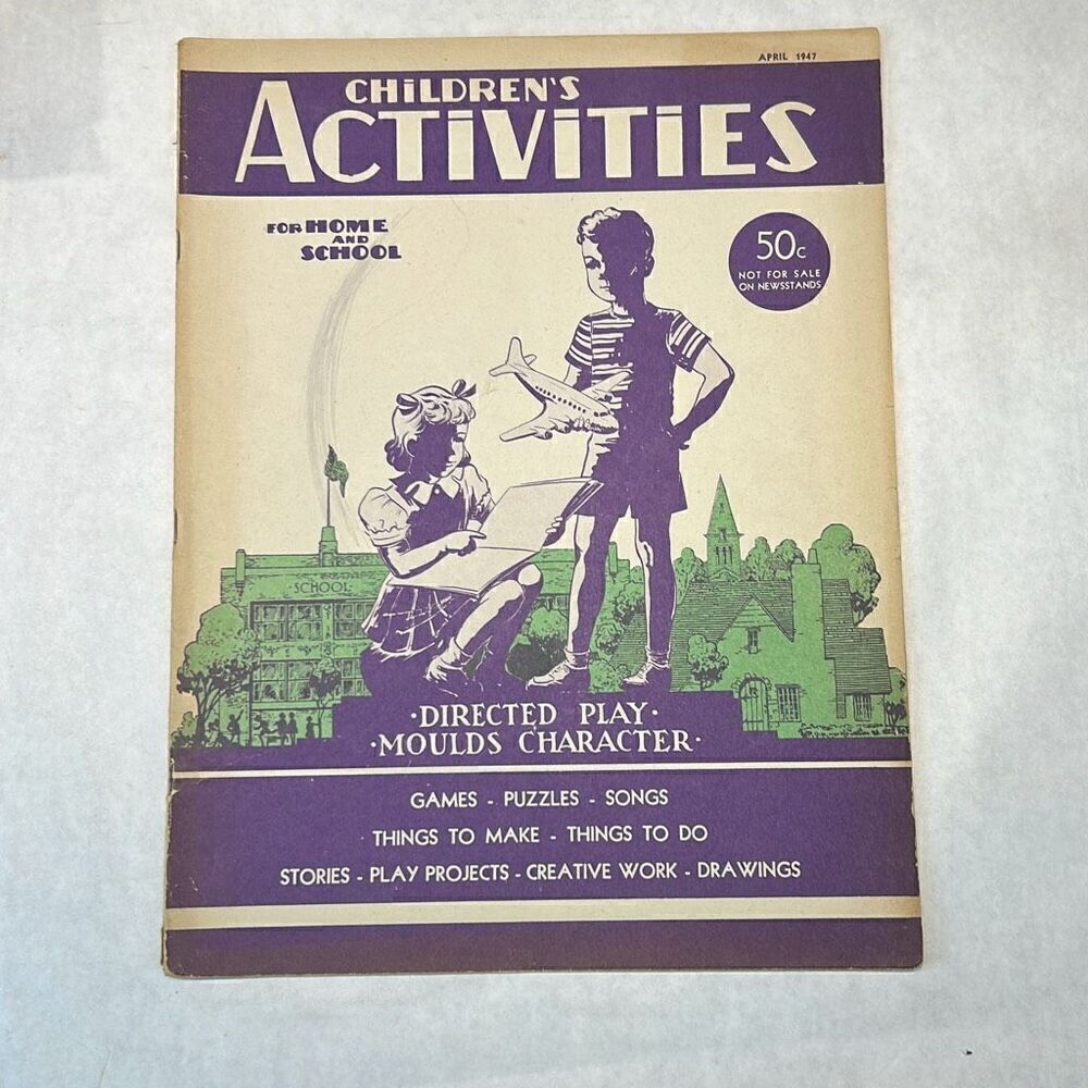 VTG Children's Activities For Home & School Magazine Book April 1947